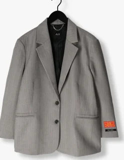 grijze alix the label blazer ladies woven classy grandad blazer