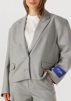 grijze alix the label blazer ladies woven coated herringbone blazer