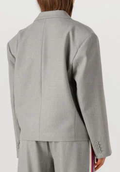 grijze alix the label blazer ladies woven coated herringbone blazer