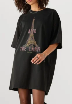 grijze alix the label mini jurk ladies knitted paris t-shirt dress
