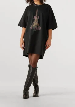 grijze alix the label mini jurk ladies knitted paris t-shirt dress