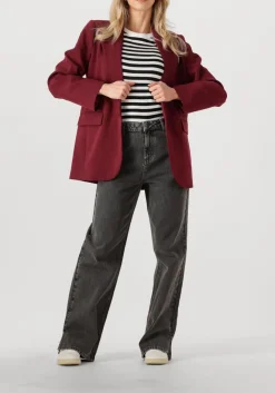 grijze alix the label straight leg jeans ladies woven relaxed denim pants