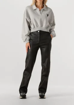 grijze alix the label sweater ladies knitted polo sweater