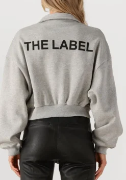 grijze alix the label sweater ladies knitted polo sweater