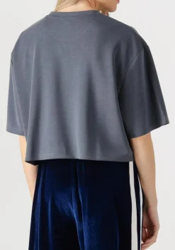 grijze alix the label t-shirt ladies knitted flowy cropped tshirt