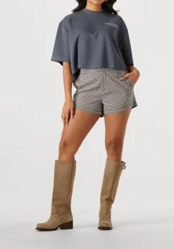 grijze alix the label t-shirt ladies knitted flowy cropped tshirt