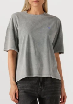 grijze alix the label t-shirt ladies knitted print t-shirt