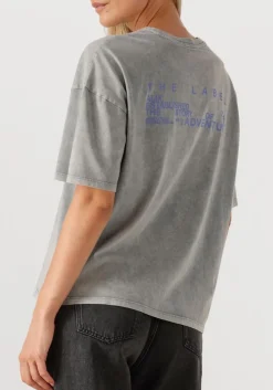 grijze alix the label t-shirt ladies knitted print t-shirt