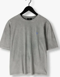 grijze alix the label t-shirt ladies knitted print t-shirt