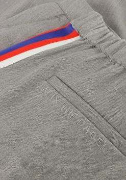 grijze alix the label wijde broek ladies woven coated herringbone pants