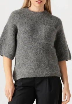 grijze closed trui crew short sleeve