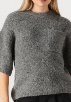 grijze closed trui crew short sleeve