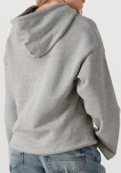 grijze closed trui logo hoodie