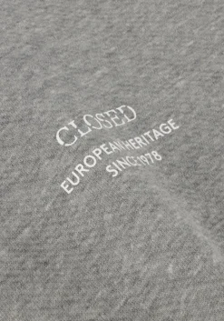 grijze closed trui logo hoodie
