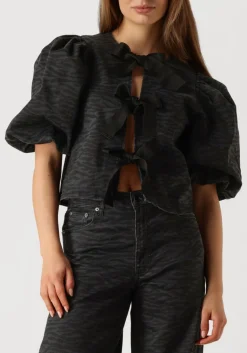 grijze co'couture blouses zebra bow blouse