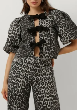 grijze co'couture top leocc bow blouse