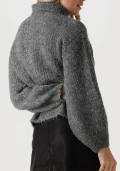 grijze co'couture trui coralie roll knit