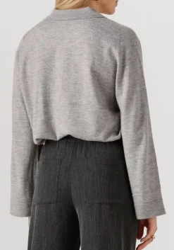 grijze co'couture trui mila polo knit