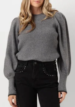 grijze co'couture trui row puff knit