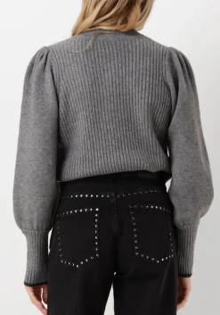grijze co'couture trui row puff knit