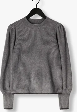 grijze co'couture trui row puff knit