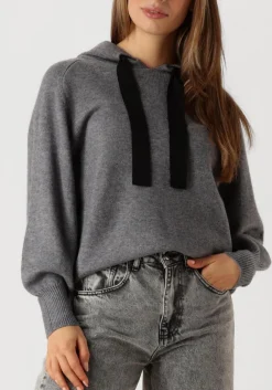 grijze co'couture trui row hoodie knit