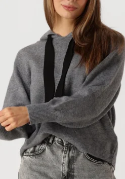 grijze co'couture trui row hoodie knit