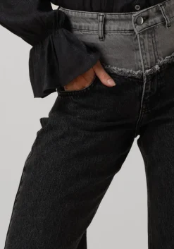 grijze co'couture wide jeans grey mix block long jeans