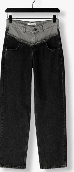 grijze co'couture wide jeans grey mix block long jeans