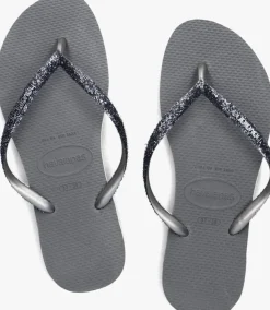 grijze havaianas teenslippers kids slim glitter ii