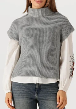 grijze mos mosh coltrui mmbiola bine knit vest