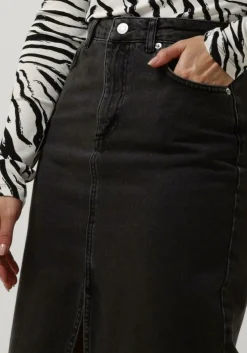 grijze notre-v midirok denim maxi skirt