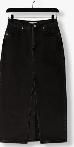 grijze notre-v midirok denim maxi skirt