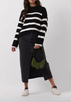 grijze notre-v midirok denim maxi skirt