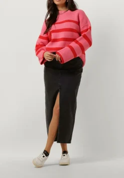 grijze notre-v midirok denim maxi skirt