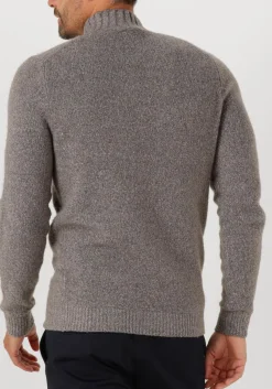 grijze profuomo coltrui pullover mock neck boiled wool