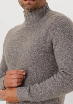 grijze profuomo coltrui pullover mock neck boiled wool
