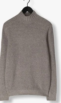 grijze profuomo coltrui pullover mock neck boiled wool