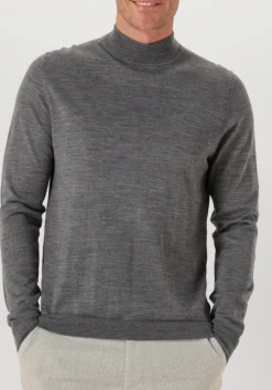 grijze profuomo coltrui pullover mock neck merino