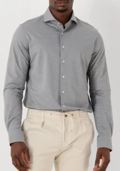 grijze profuomo klassiek overhemd shirt x-cutaway japanese knitted