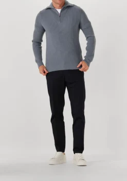 grijze profuomo trui pullover half zip