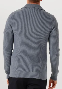 grijze profuomo trui pullover half zip