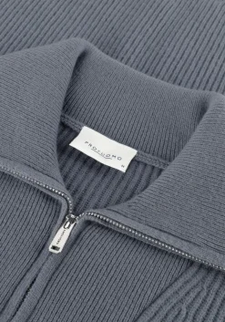 grijze profuomo trui pullover half zip