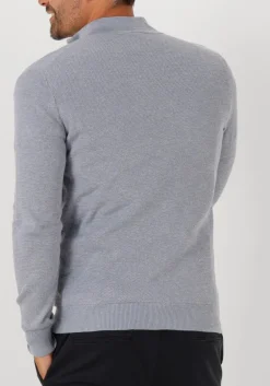 grijze profuomo trui pullover half zip twinkle slub