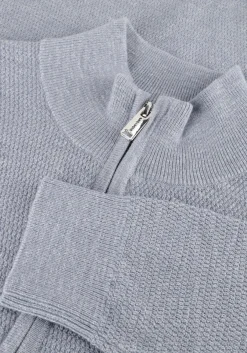 grijze profuomo trui pullover half zip twinkle slub