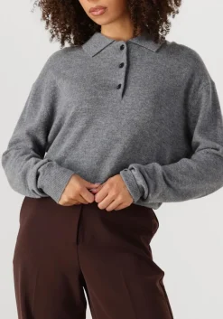 grijze second female trui vilena knit ls