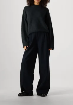 grijze second female trui brook knit drop shoulder o-neck