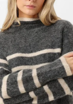 grijze second female trui ovalis knit t-neck