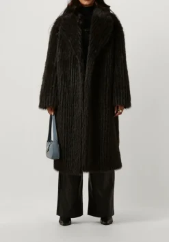 grijze stand studio faux fur jas genevieve coat