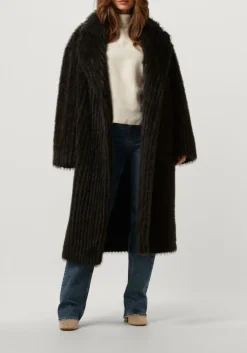 grijze stand studio faux fur jas genevieve coat
